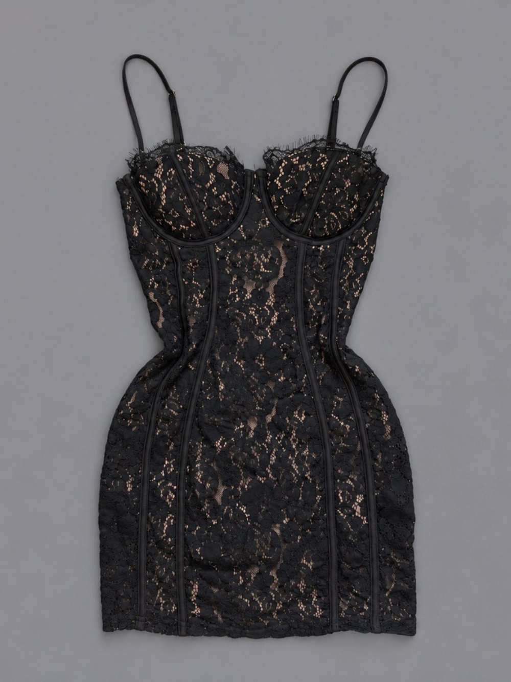 Fashion Nova Black Lace Corset Mini Dress – Size XS